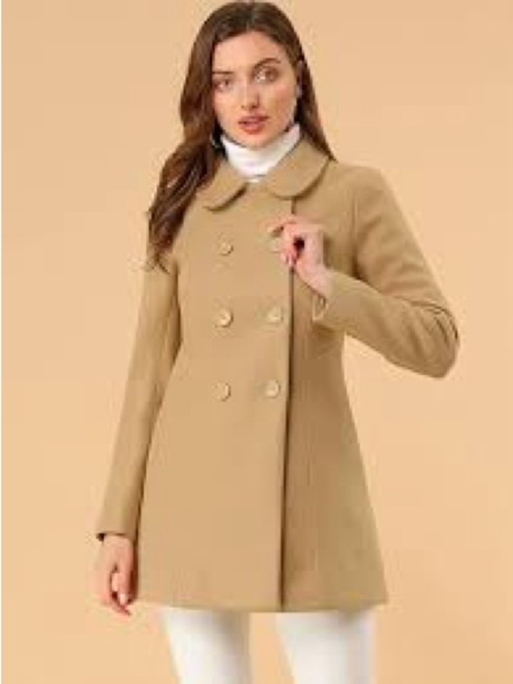 Vintage Wool Camel Colour Small Coastal Coat